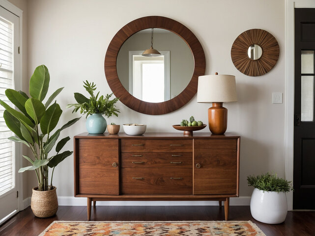 A mirror above a dresser

AI-generated content may be incorrect.